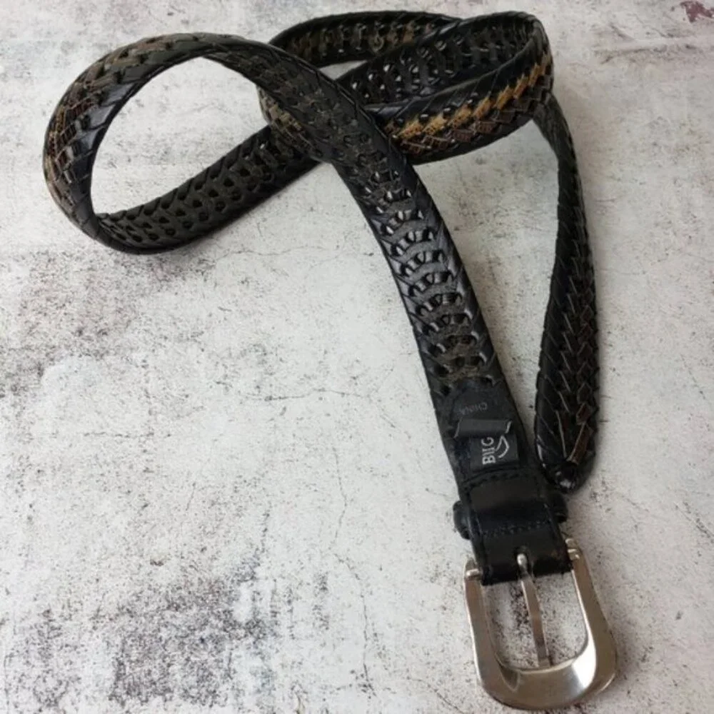 Vintage Brighton Braided Leather Belt Rustic size 42 Unisex